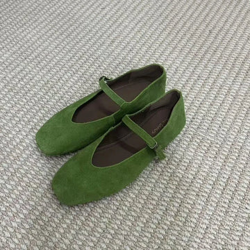 Xajzpa Brand New Women Flats Round Toe Shallow Slip On Ladies Casual Ballet Shoes Soft Real Leather Eelgant Dress Shoes Size41